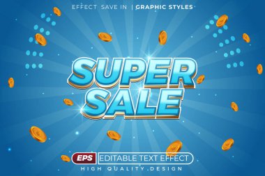 düzenlenebilir 3d metin efekti süper satış