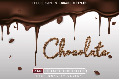 Düzenlenebilir 3D metin efekti çikolatası