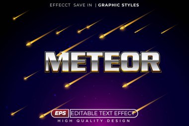 Düzenlenebilir 3d metin etkisi göktaşı