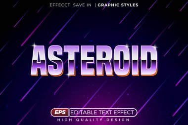 Düzenlenebilir 3B metin efekti asteroidi