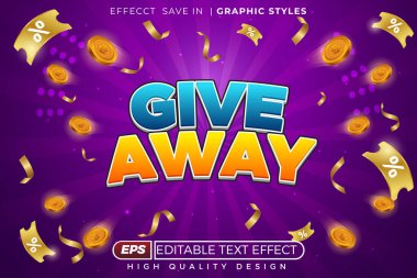 Verilen 3d düzenlenebilir metin efekti