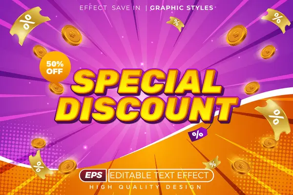 Düzenlenebilir 3d metin efekti özel indirimi