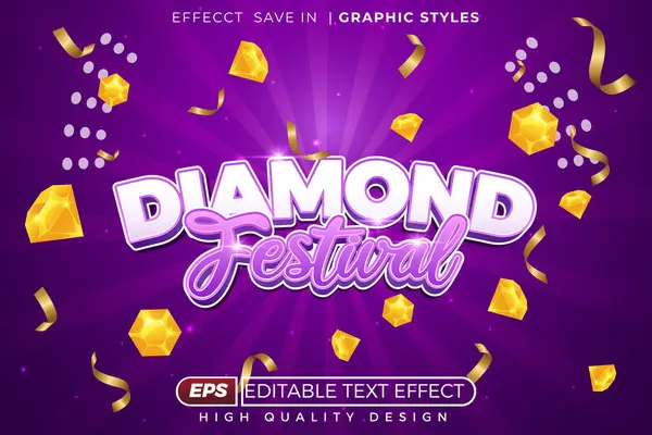 Düzenlenebilir 3D metin efekti elmas festivali