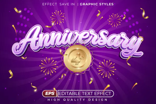 Düzenlenebilir 3d metin efekti yıldönümü