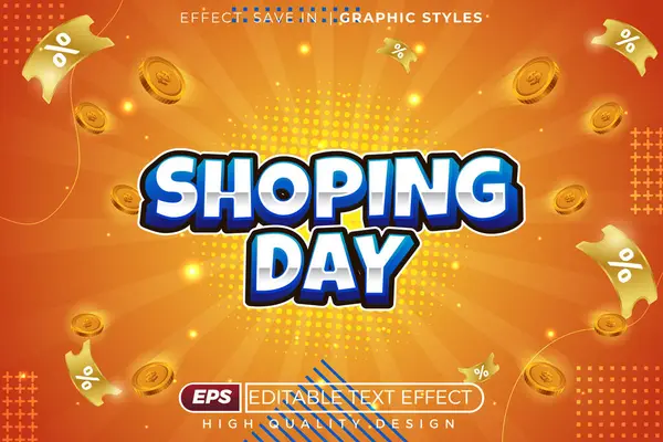 Düzenlenebilir 3d metin efekti alışveriş günü