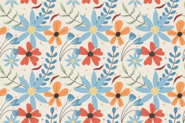 Kusursuz Şablon Taze Bahar Çiçeği Çeşitliliği