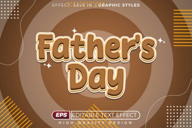 Düzenlenebilir 3D metin efekti Babalar Günü
