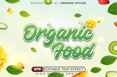 Düzenlenebilir 3D metin efekti organik gıda