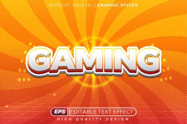 Düzenlenebilir 3d metin efekti oyunu sarı tema