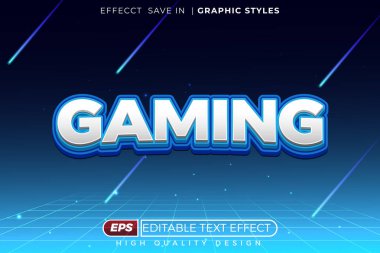 Düzenlenebilir 3d metin efekti oyun mavi temasıName