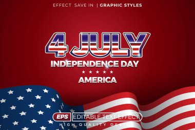 Düzenlenebilir 3D 4 Temmuz Bağımsızlık Günü