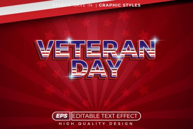 Düzenlenebilir 3D metin efekti gazi günü