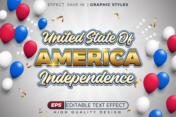 Düzenlenebilir 3D metin efekti Amerika 'nın bağımsızlık günü