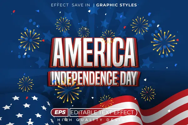 Düzenlenebilir 3D metin efekti Amerika 'nın bağımsızlık günü