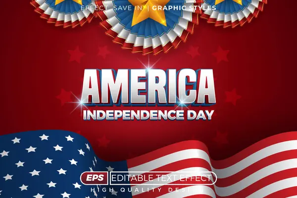 Düzenlenebilir 3D metin efekti Amerika 'nın bağımsızlık günü