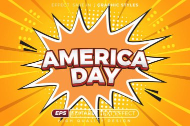 Düzenlenebilir 3D metin efekti Amerika Günü