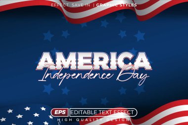 Düzenlenebilir 3D metin efekti Amerika Uluslararası Günü