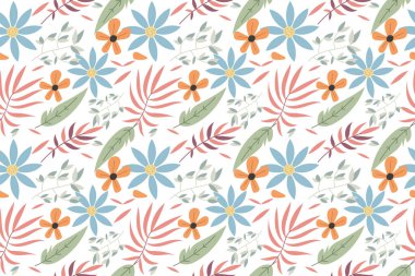 yumuşak pastel renkli mevsimlik çiçek deseni