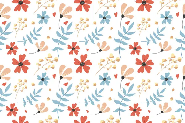 yumuşak pastel renkli mevsimlik çiçek deseni