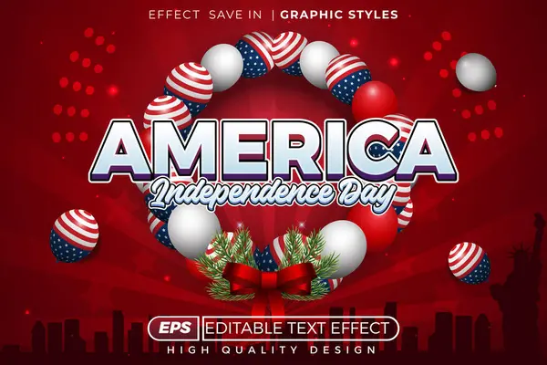 Düzenlenebilir 3D metin efekti Amerika 'nın bağımsızlık günü