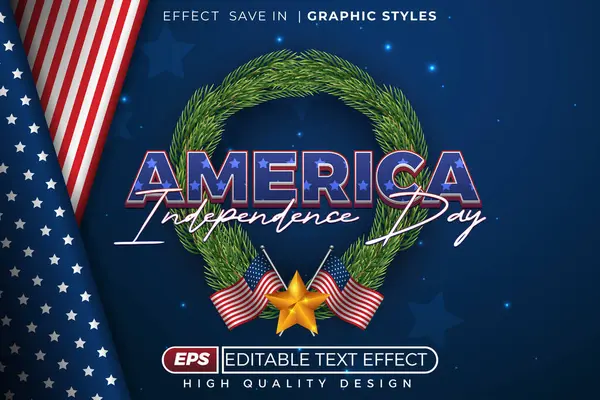 Düzenlenebilir 3D metin efekti Amerika 'nın bağımsızlık günü