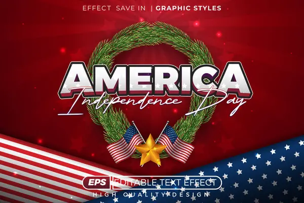 Düzenlenebilir 3D metin efekti Amerika 'nın bağımsızlık günü