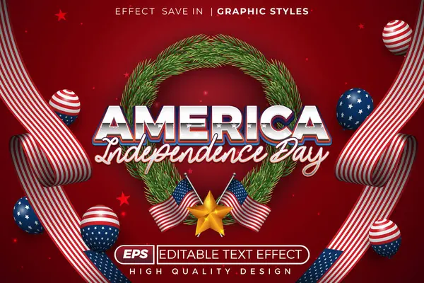 Düzenlenebilir 3D metin efekti Amerika 'nın bağımsızlık günü