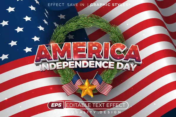 Düzenlenebilir 3D metin efekti Amerika 'nın bağımsızlık günü