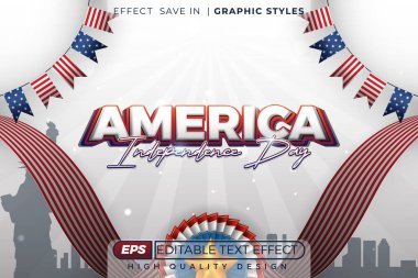 Düzenlenebilir 3D metin efekti Amerika bağımsızlık festivali