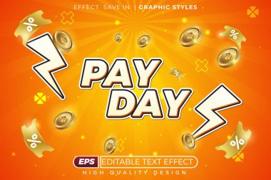 Düzenlenebilir 3d metin efekti ödeme günü