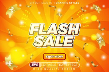 Düzenlenebilir 3D metin efekti flash satış festivali