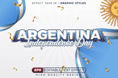 Arjantin Ulusal Günü için Düzenlenebilir Metin Efekti