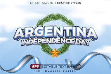 Düzenlenebilir 3d vektör Arjantin Bağımsızlık Günü, premium şablon tasarımı