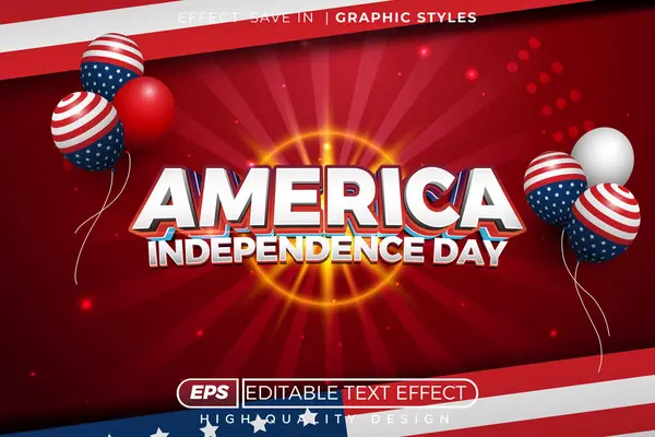 Düzenlenebilir 3D metin efekti Amerika 'nın bağımsızlık günü