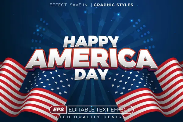 Düzenlenebilir 3D metin efekti Mutlu Amerika Günü