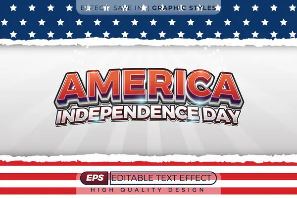 Amerika Bağımsızlık Günü Metin Efekti. Vatansever Tipografi Tasarımı