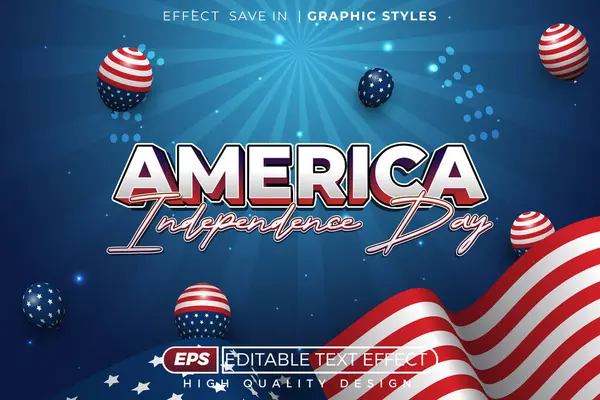 Düzenlenebilir 3D metin efekti Amerika 'nın bağımsızlık günü, ulusal kutlama