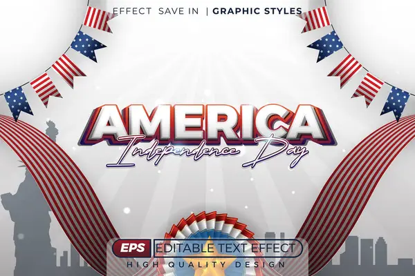 Düzenlenebilir 3D metin efekti Amerika bağımsızlık festivali