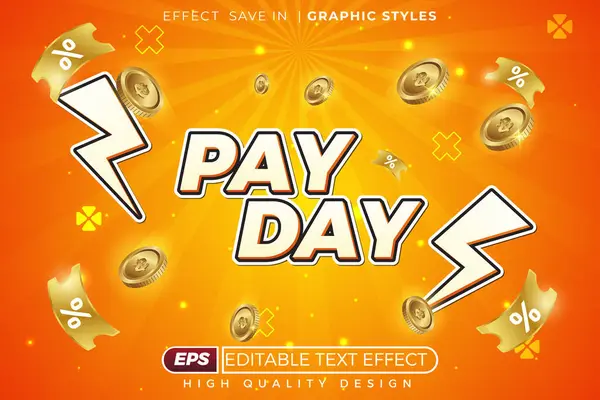 Düzenlenebilir 3d metin efekti ödeme günü