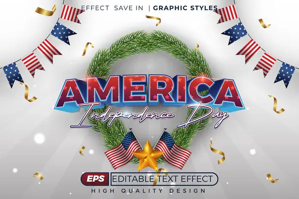 Düzenlenebilir 3D metin efekti Amerika 'nın bağımsızlık günü