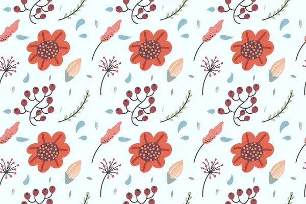 Güzel renkli çiçek desenleri. kırmızı, sarı