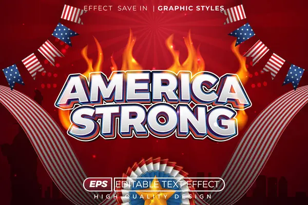 Amerika 'nın Bağımsızlık Günü teması için 3D vektör metin efekti