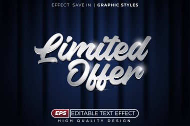 Düzenlenebilir 3d vektör metin efekti tanıtım için sınırlı teklif