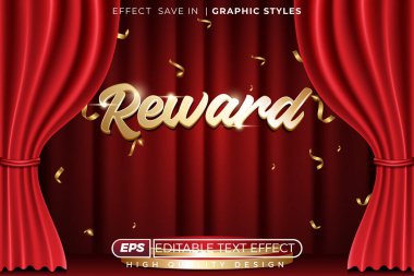 Pankart için düzenlenebilir 3d vektör etkisi ödülü