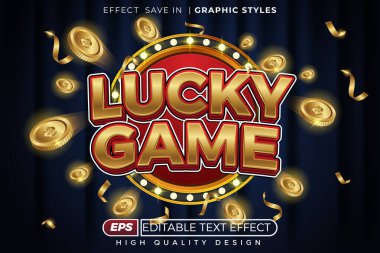 Oyun için düzenlenebilir 3d vektör etkisi şanslı oyun