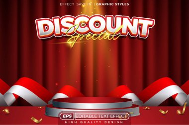 Bağımsızlık Günü tanıtımı için düzenlenebilir 3d vektör etkisi indirimi