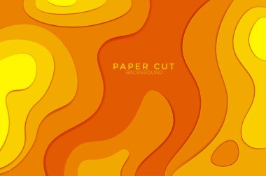 düz tasarım kağıt kesim arkaplan topoğrafyası turuncu renk