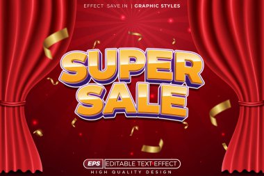 Promosyon poster tasarımı için 3d vektör efekti süper satışı