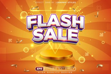 Düzenlenebilir 3d vektör etkisi flaş satış şablonu