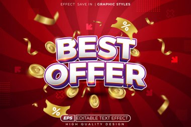 Düzenlenebilir 3d vektör metin efekti poster tasarımı için en iyi teklif